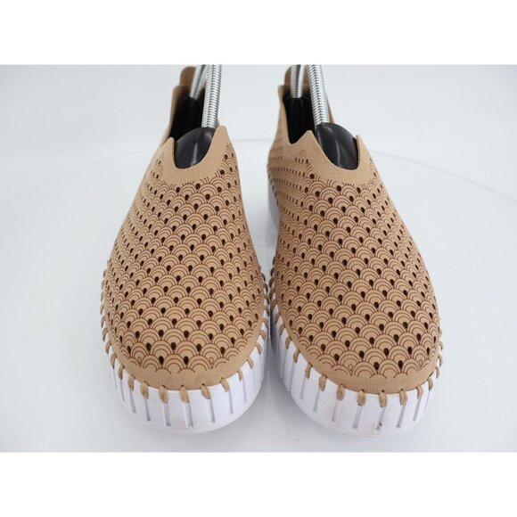 Ilse Jacobsen Tulip Platform Flat Sz 41 11 Slip On Brown Tan perforated Sneaker